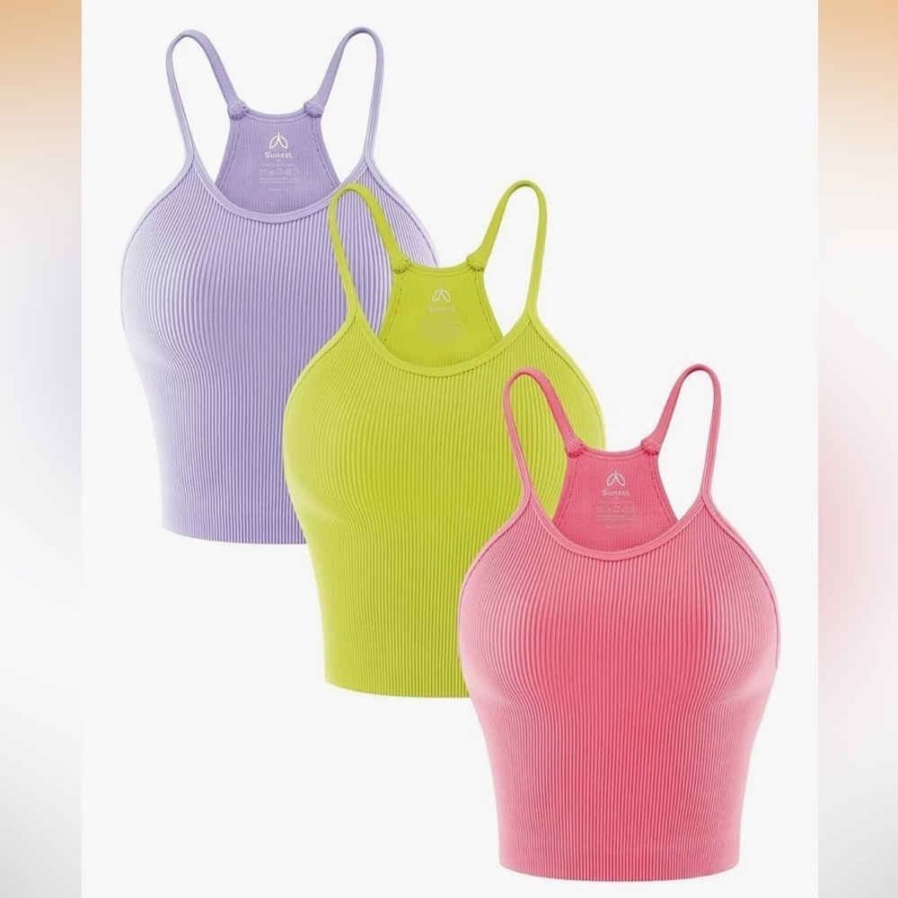 NWT Free to Be Tank, Crop Ribbed Tank Tops Seamless Racerback Camisoles L/XL